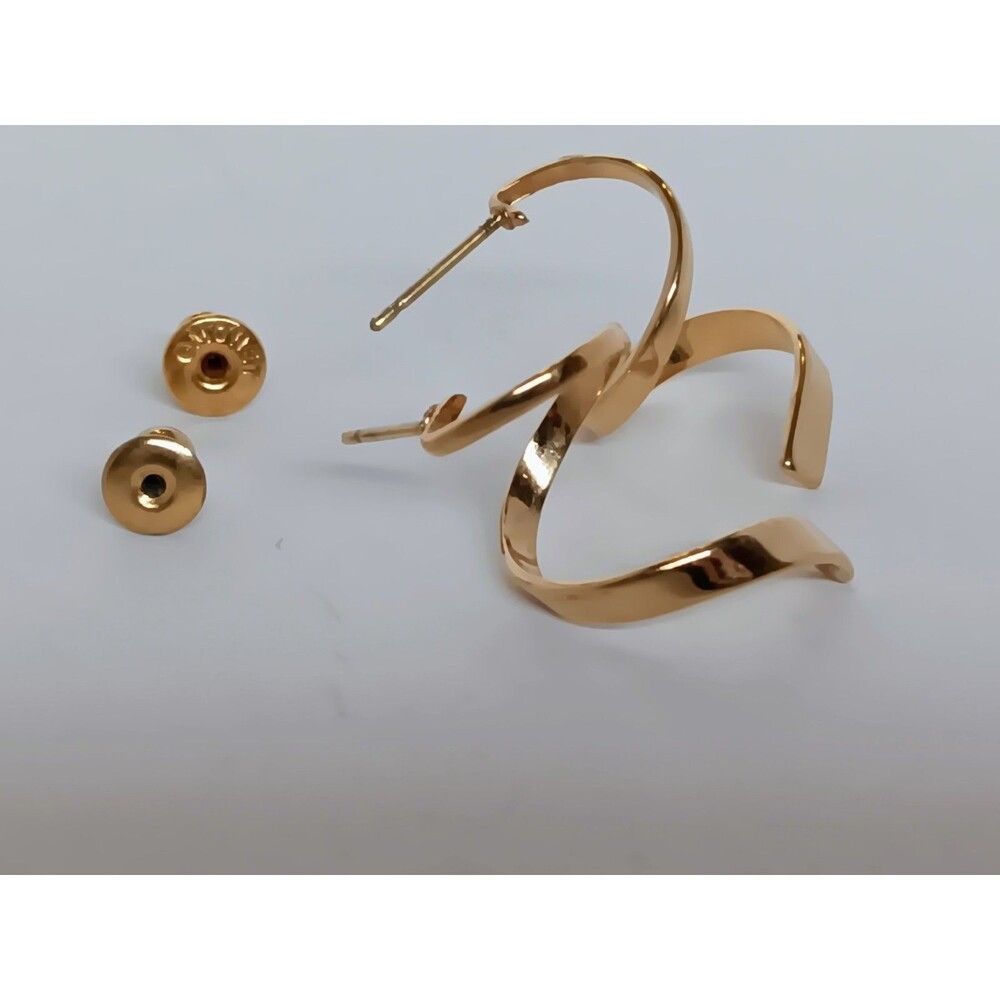 MONET Vintage 1” Gold Tone Swirl Drop Earrings - Picture 13 of 13